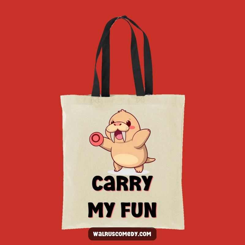 Kawaii Walrus Frisbee Tote Bag - Carry Your Fun, Great Funny Gift