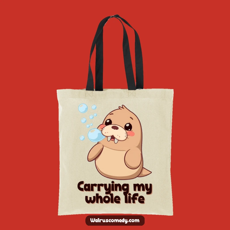 Funny Kawaii Walrus Bubble Tote: Carry Your Essentials with Hilarious Charm