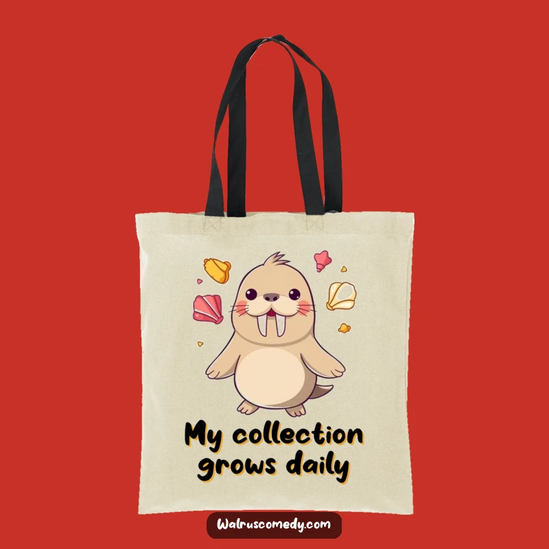 Funny Juggling Walrus Tote Bag - Seashell Carrier, Perfect Funny Gift!