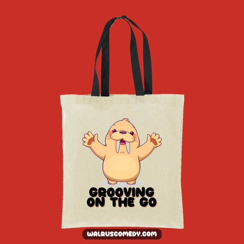 Funny Kawaii Walrus Dancing Tote Bag: Carry Your Funky Moves - Perfect Gift!