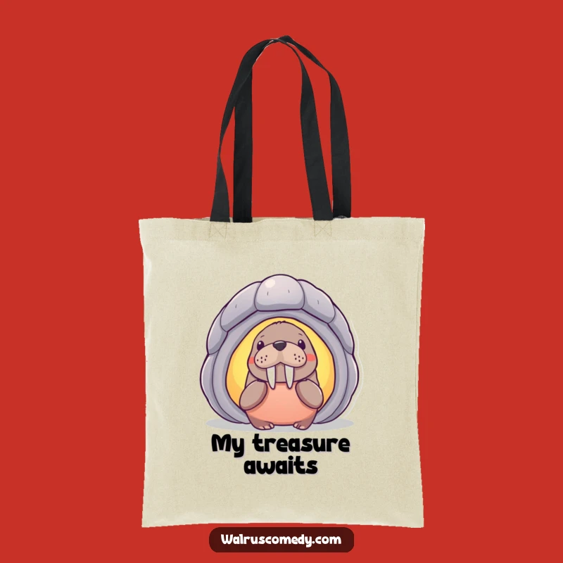 Funny Walrus Shell Tote Bag, Humorous Eco-Friendly Gift for Everyday Use