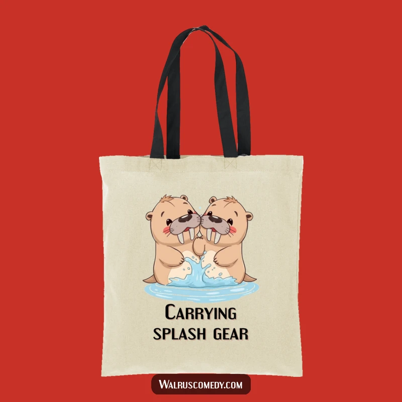 Funny Walrus Siblings Splash Tote Bag: Carry Your Fun
