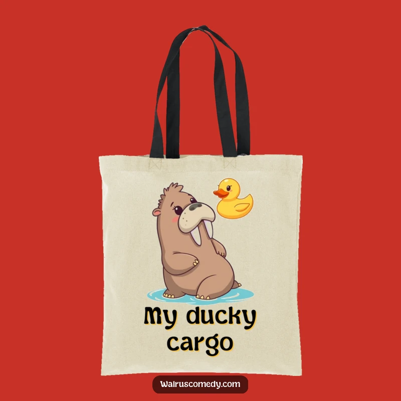 Funny Walrus Duck Surprise Tote Bag: Humorous Accessory Gift